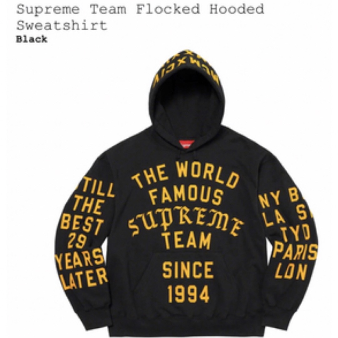 TWICEモモ着用】Supreme Team Flocked Hooded M-