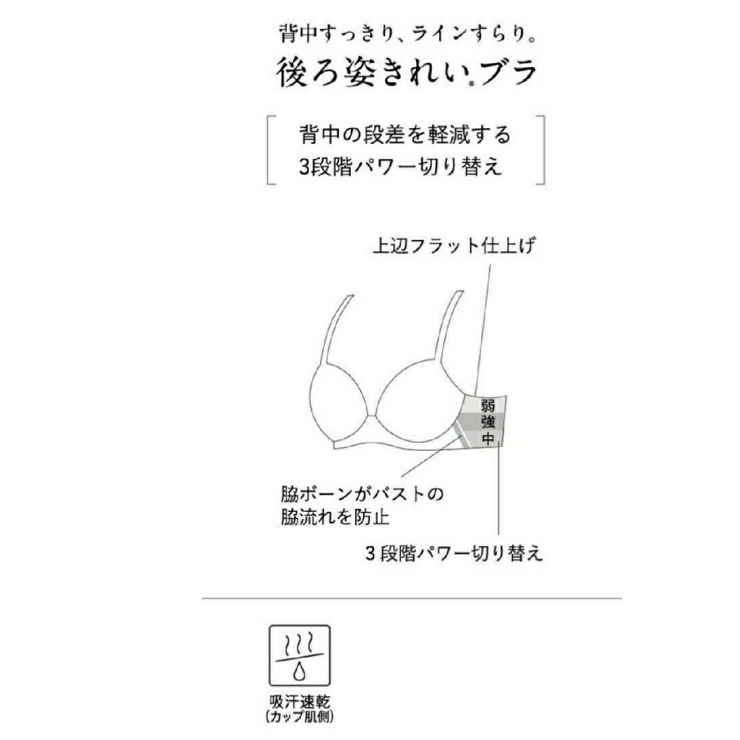 Wacoal(ワコール)のワコール ウィング 脇高 後ろ姿きれいブラ ブルー E75 レディースの下着/アンダーウェア(ブラ)の商品写真