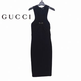 グッチ(Gucci)の【新品】確実正規品 GUCCI グッチ ドレス ロングワンピース ブラック(ロングワンピース/マキシワンピース)