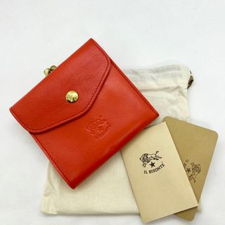 IL BISONTE【在庫希少品】三つ折り財布 がま口 牛革 ブラック 超美品✨