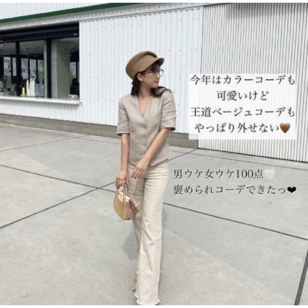 ZARA(ザラ)のクロップドリネンブレザー レディースのジャケット/アウター(ノーカラージャケット)の商品写真