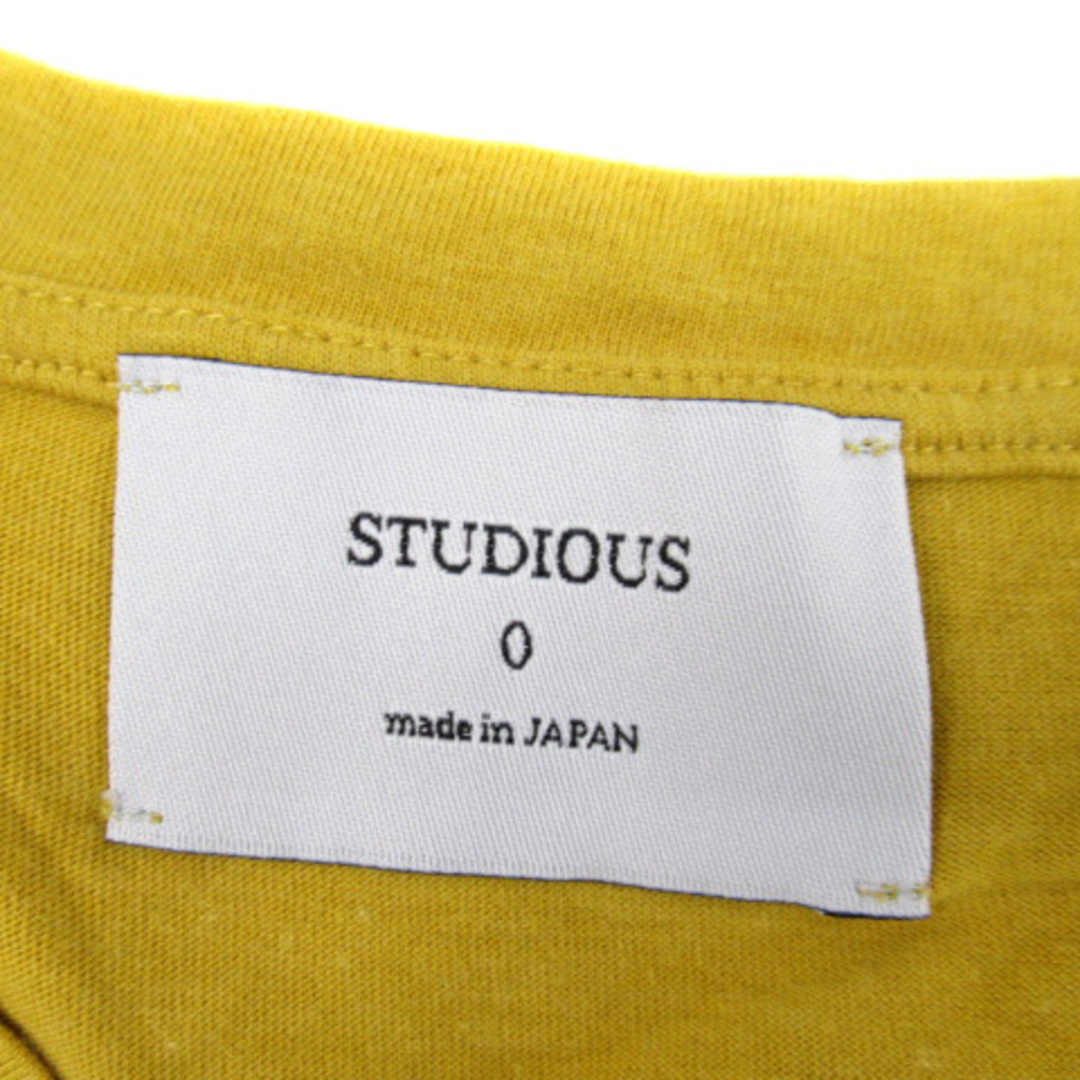 STUDIOUS(ステュディオス)のステュディオス Tシャツ カットソー 半袖 Vネック 無地 F 黄 イエロー レディースのトップス(Tシャツ(半袖/袖なし))の商品写真