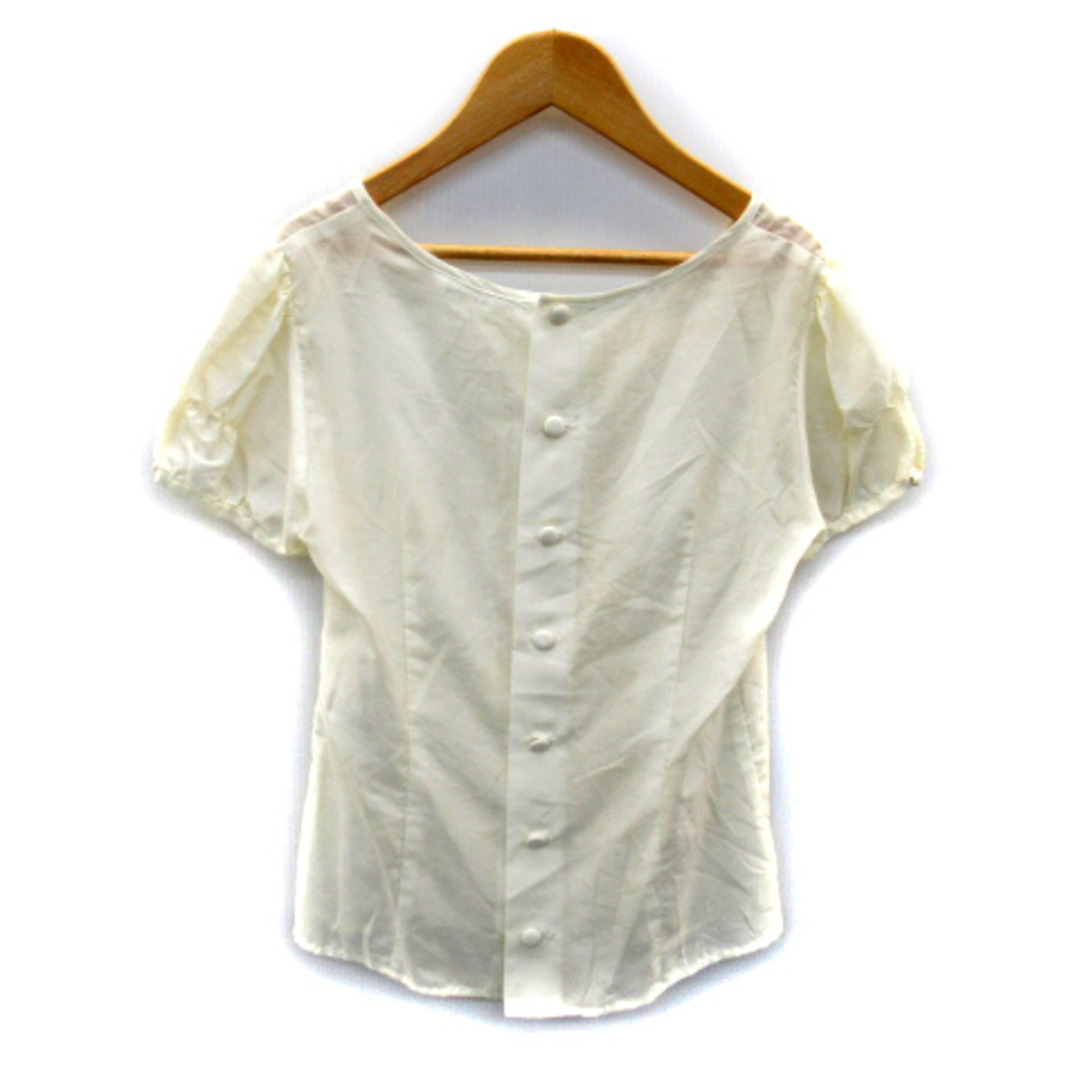 LOUNIE(ルーニィ)のルーニィ ブラウス シャツ 半袖 シースルー 38 アイボリー /SY46 レディースのトップス(シャツ/ブラウス(半袖/袖なし))の商品写真
