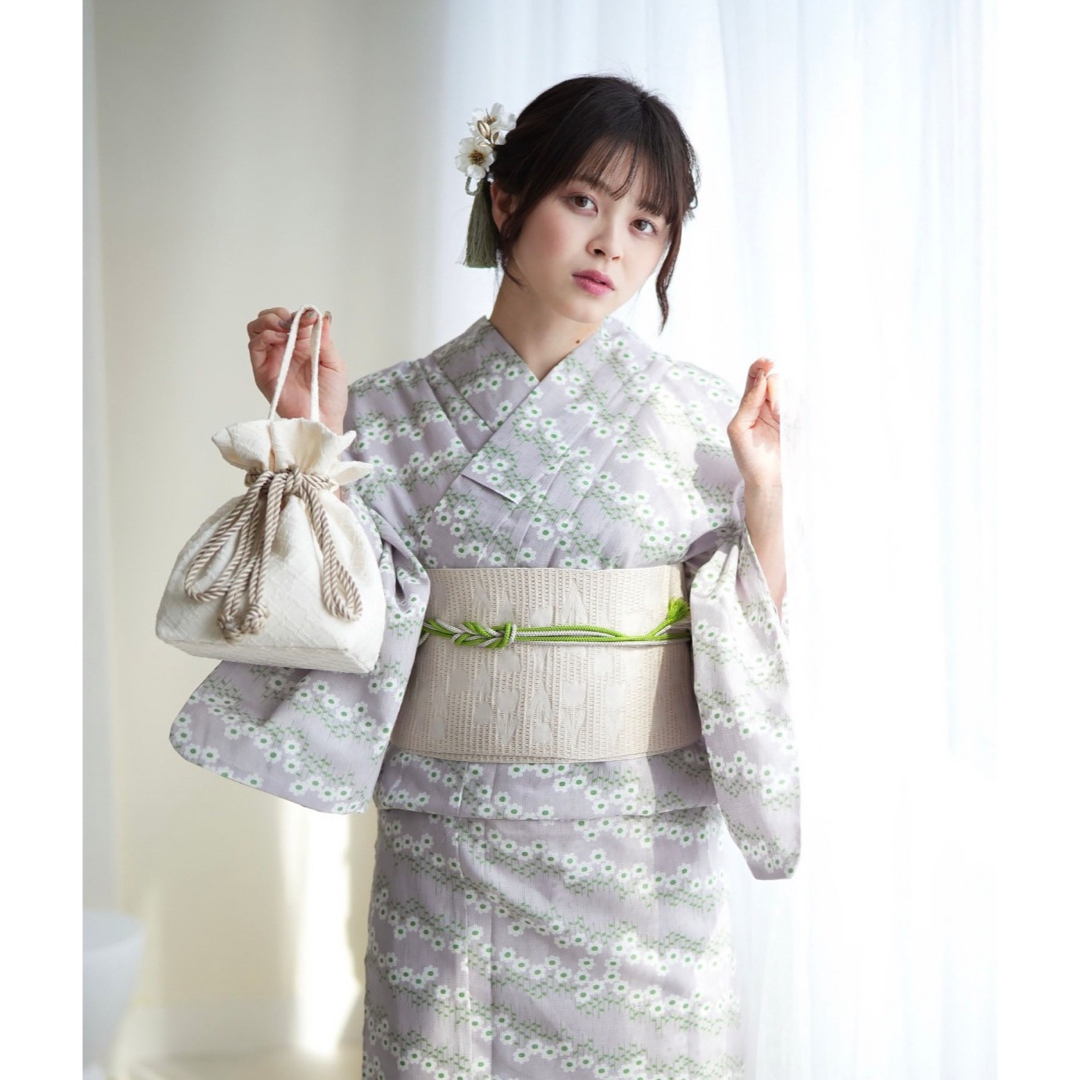 新品【コレック×ベージュ】ニコアンティーク 帯単品 浴衣帯 半幅帯 袴帯 袴下帯