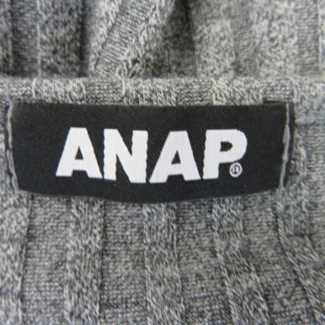 ANAP(アナップ)のアナップ ANAP リブカットソー 七分袖 ラウンドネック 無地 グレー レディースのトップス(その他)の商品写真