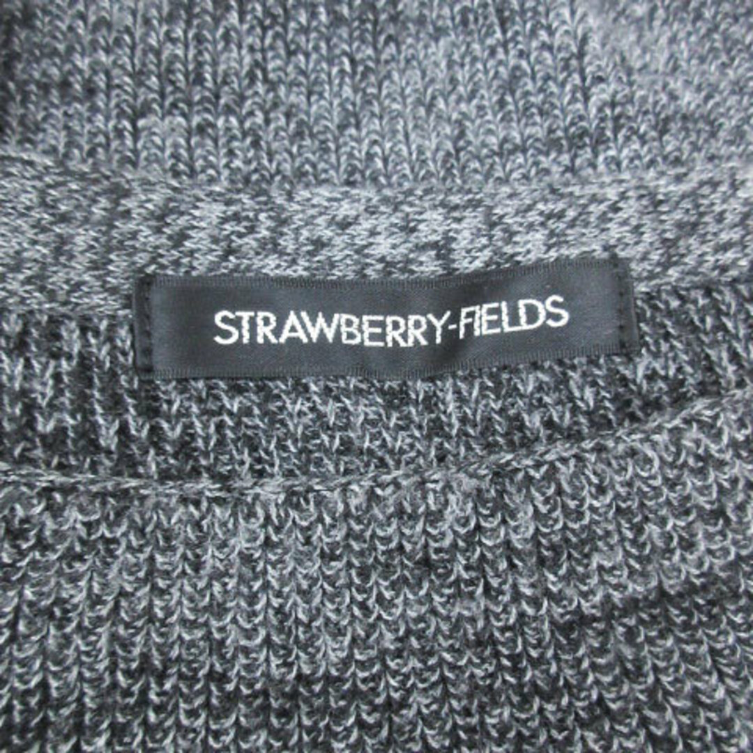 STRAWBERRY-FIELDS(ストロベリーフィールズ)のストロベリーフィールズ ニット セーター 長袖 ボートネック F グレー 黒 レディースのトップス(ニット/セーター)の商品写真