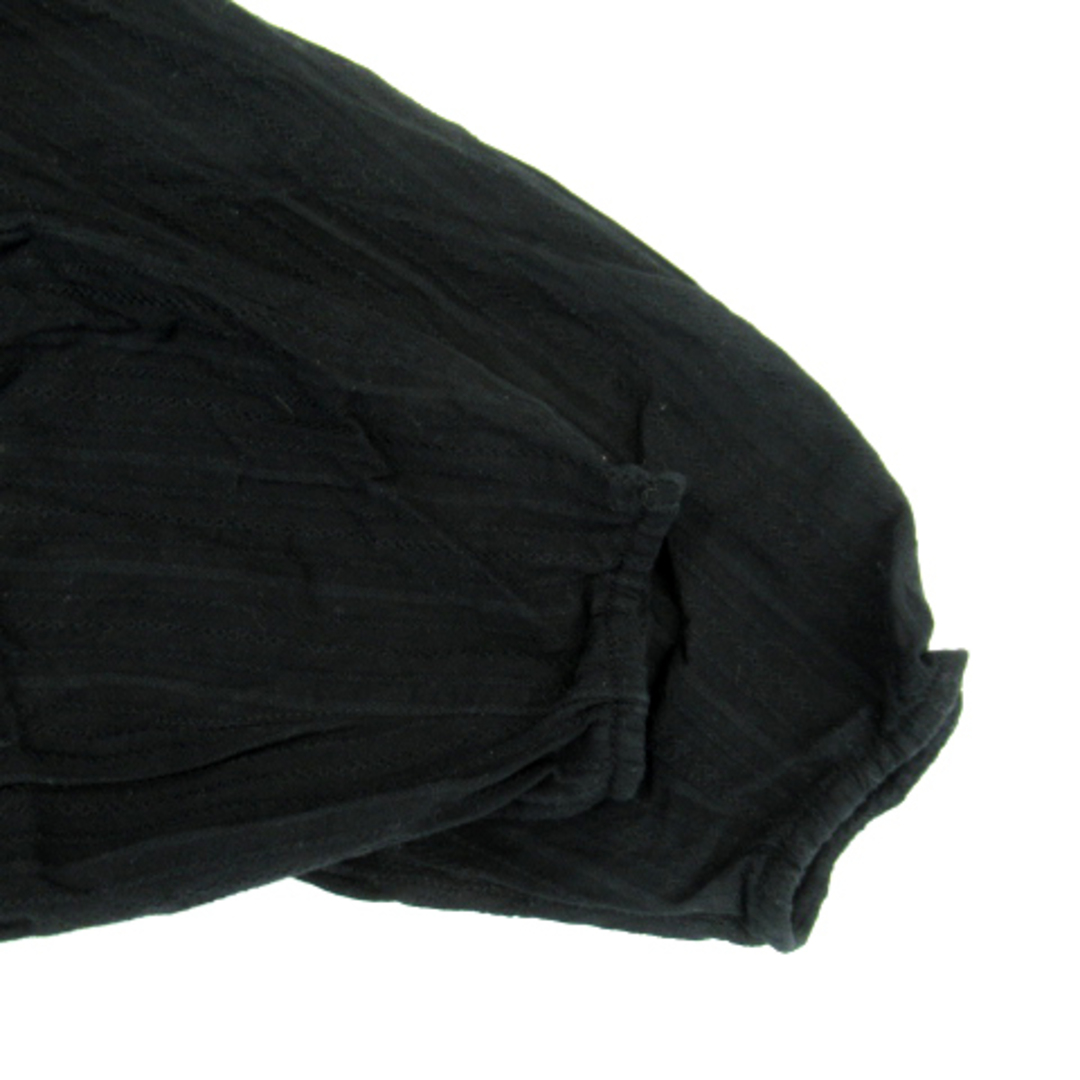 moussy(マウジー)のマウジー ブラウス シャツ ショート丈 長袖 カシュクール フリル 刺繍 1 黒 レディースのトップス(シャツ/ブラウス(長袖/七分))の商品写真
