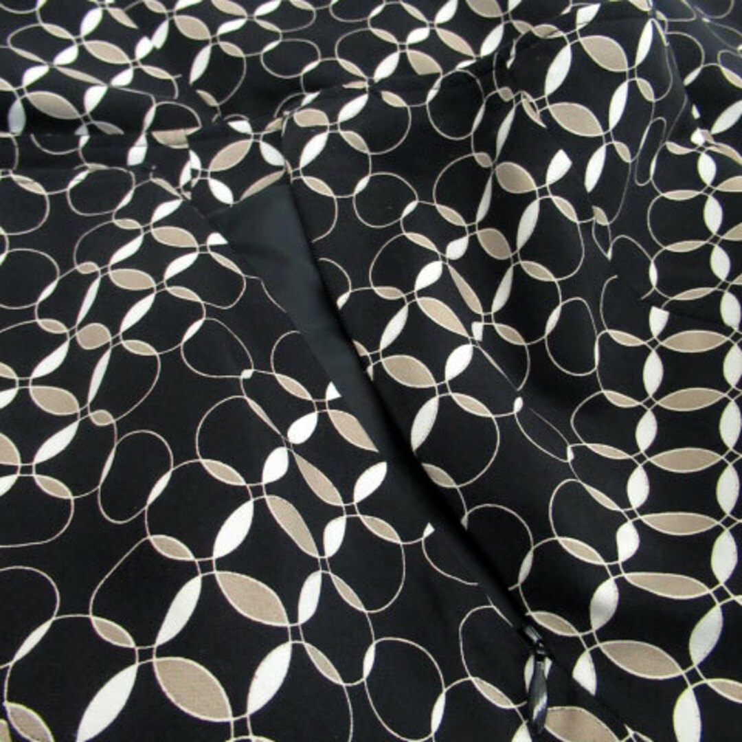 ALPHA CUBIC(アルファキュービック)のアルファキュービック フレアスカート ロング丈 総柄 61-89 ブラック 黒 レディースのスカート(ロングスカート)の商品写真