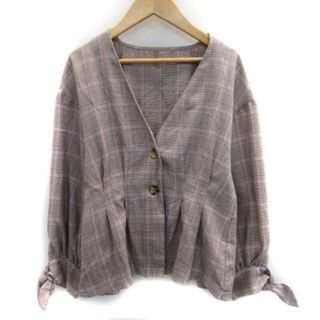 ロペピクニック(Rope' Picnic)のロペピクニック シャツ ブラウス チェック柄 リボン F マルチカラー ブラウン(シャツ/ブラウス(長袖/七分))