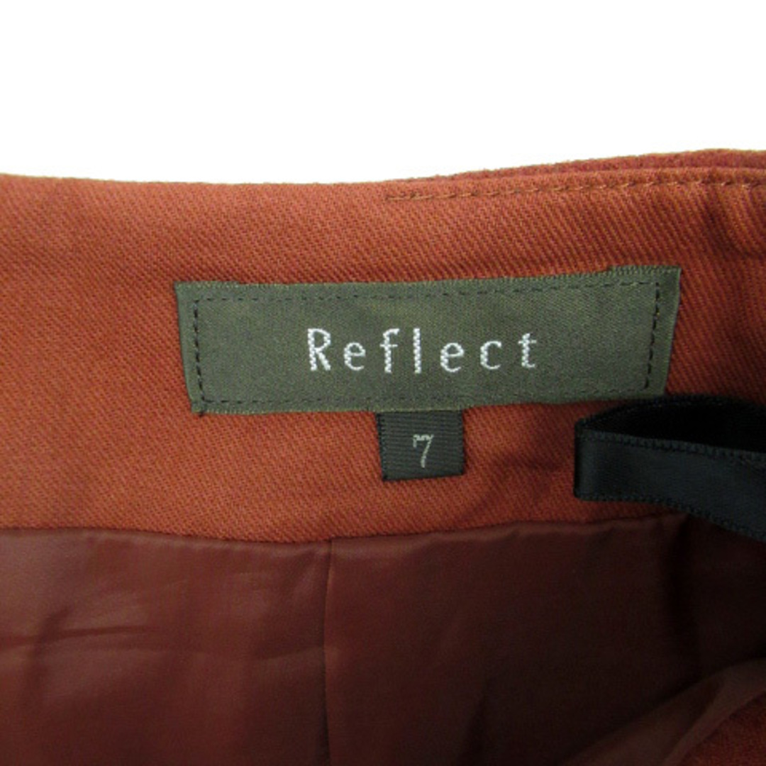 ReFLEcT(リフレクト)のリフレクト Reflect フレアスカート ミモレ丈 ウール 7 赤 レッド レディースのスカート(ひざ丈スカート)の商品写真