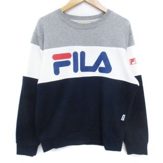 FILA - フィラ トレーナー スウェット 長袖 クルーネック ロゴ M 杢 ...