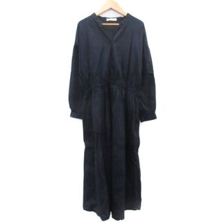 ショコラフィネローブ(chocol raffine robe)のショコラフィネローブ シャツワンピース ロング丈 マキシ丈 長袖 F 紺(ロングワンピース/マキシワンピース)