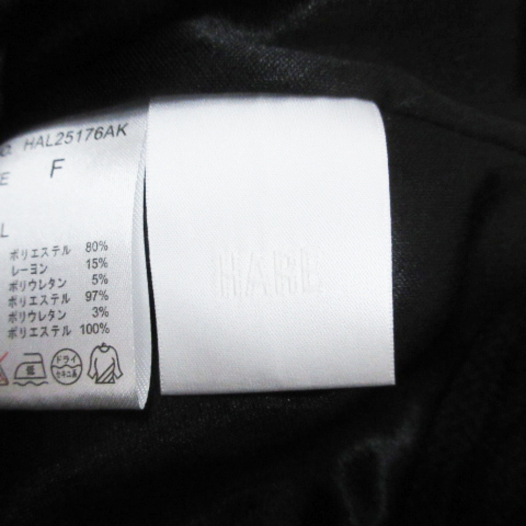 HARE(ハレ)のハレ タイトスカート ミモレ丈 切替 総柄 無地 F 黒 ブラック /FF41 レディースのスカート(ひざ丈スカート)の商品写真