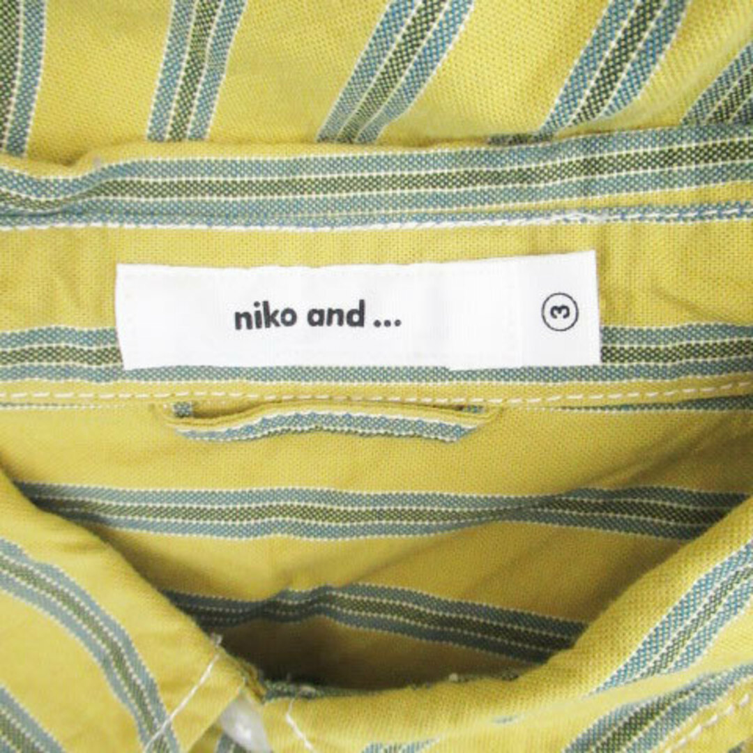 niko and...(ニコアンド)のニコアンド シャツワンピース 長袖 ストライプ柄 リボンベルト付き 3 黄色 青 レディースのワンピース(ロングワンピース/マキシワンピース)の商品写真