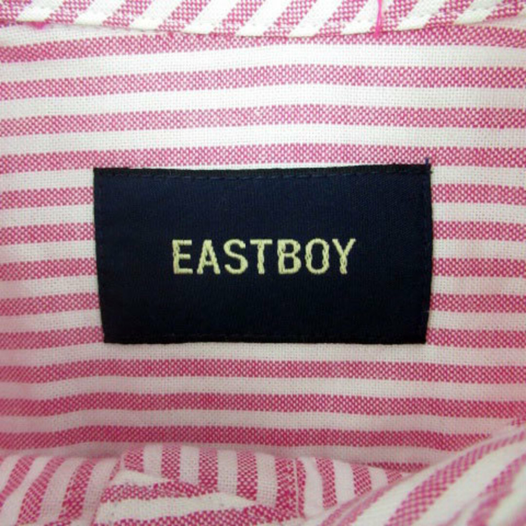 EASTBOY(イーストボーイ)のイーストボーイ カジュアルシャツ ボタンダウン 長袖 9 オフホワイト ピンク レディースのトップス(シャツ/ブラウス(長袖/七分))の商品写真