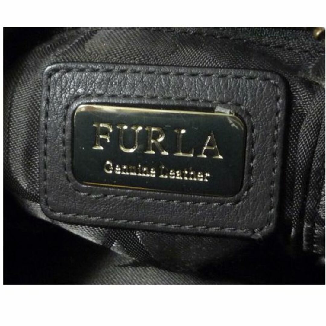 フルラ FURLA レザー グレー 青緑系 ハンドバッグ レディース