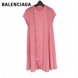 バレンシアガ(Balenciaga)のBALENCIAGA　バレンシアガ  Tシャツ ワンピース ピンク レディース(ひざ丈ワンピース)
