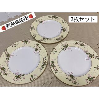 ウェッジウッド(WEDGWOOD)の新品未使用(3枚セット)ウェッジウッド・ワイルドストロベリー ブルーム プレート(食器)