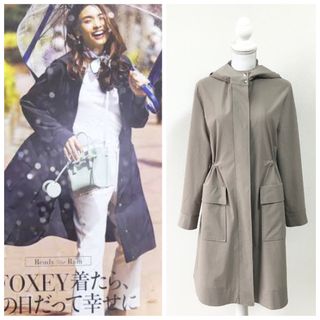 美品　FOXEY フォクシー　レイニー　ストレッチ　ウォータープルーフ　コート