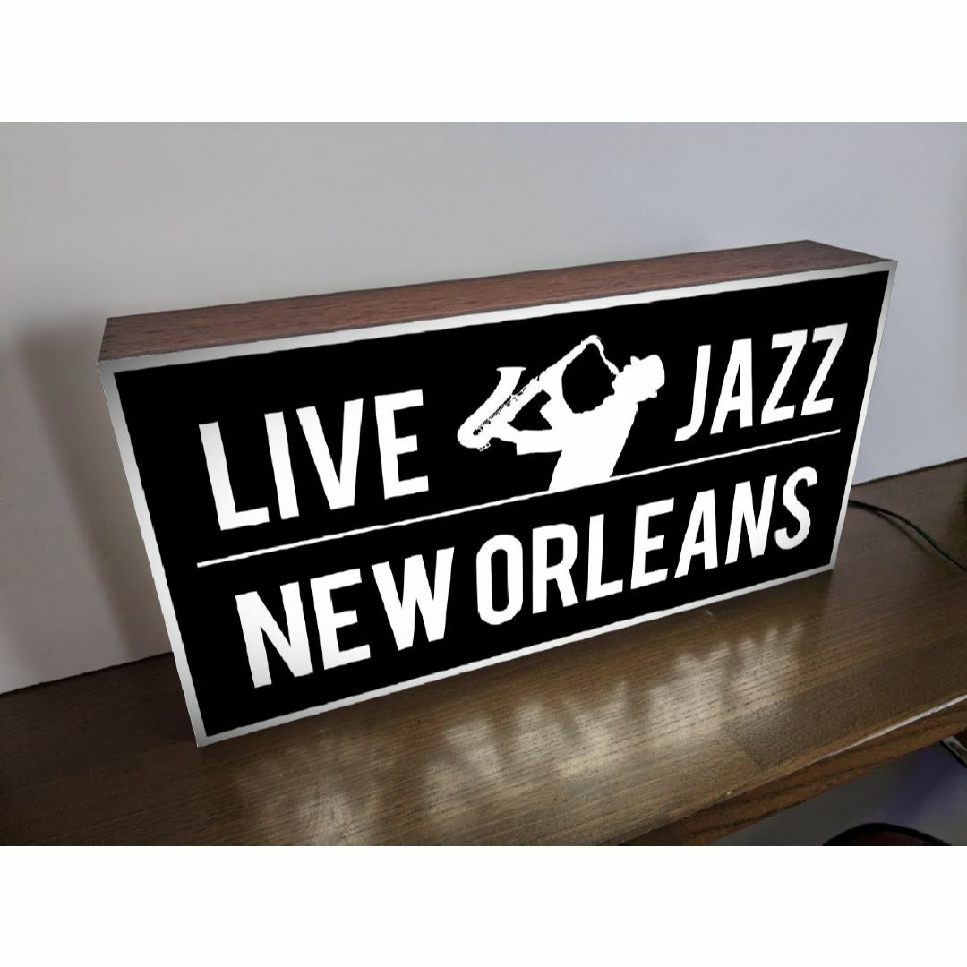 【Lサイズ】ジャズ ライブ ニューオリンズ バー 看板 置物 雑貨 ライトBOX 楽器の管楽器(サックス)の商品写真