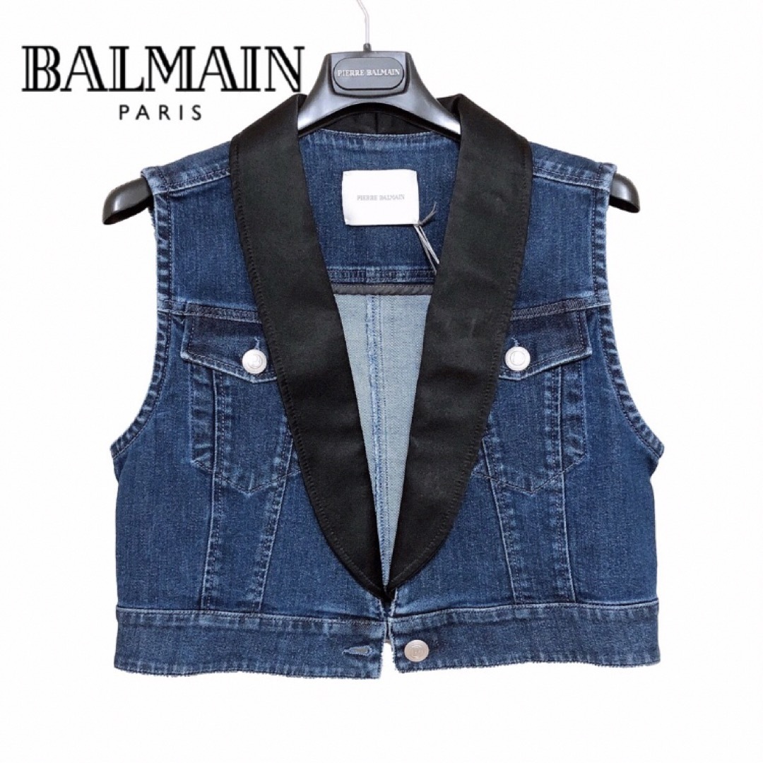 新品 確実正規品 BALMAIN バルマン デニム ベスト Gジャン ジージャン