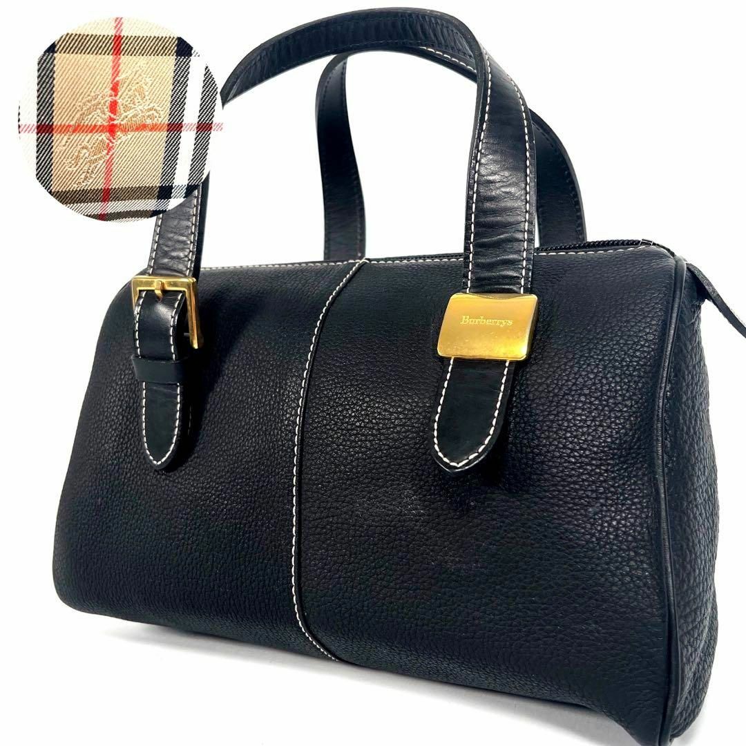 BURBERRY(バーバリー)の【美品】Burberry バーバリー ミニボストンバッグ ハンドバッグ ゴールド レディースのバッグ(ボストンバッグ)の商品写真