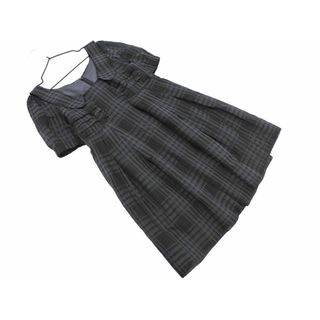 ジルスチュアート(JILLSTUART)のジルスチュアート チェック ワンピース size0/黒 ■◆ レディース(ミニワンピース)