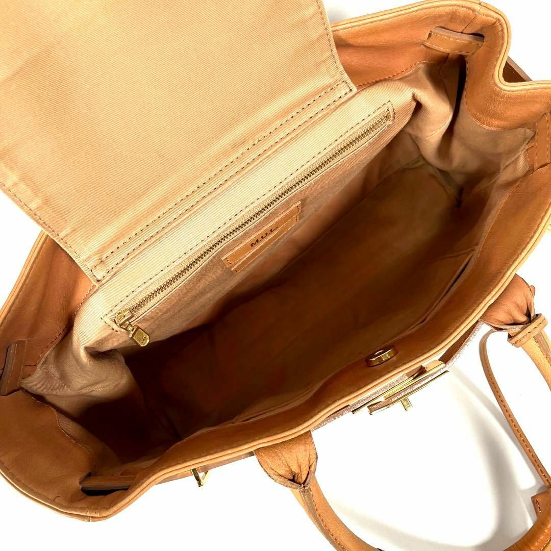 美品】M.U.L エムユーエル ハンドバッグ トートバッグ レザー 黒 A4可