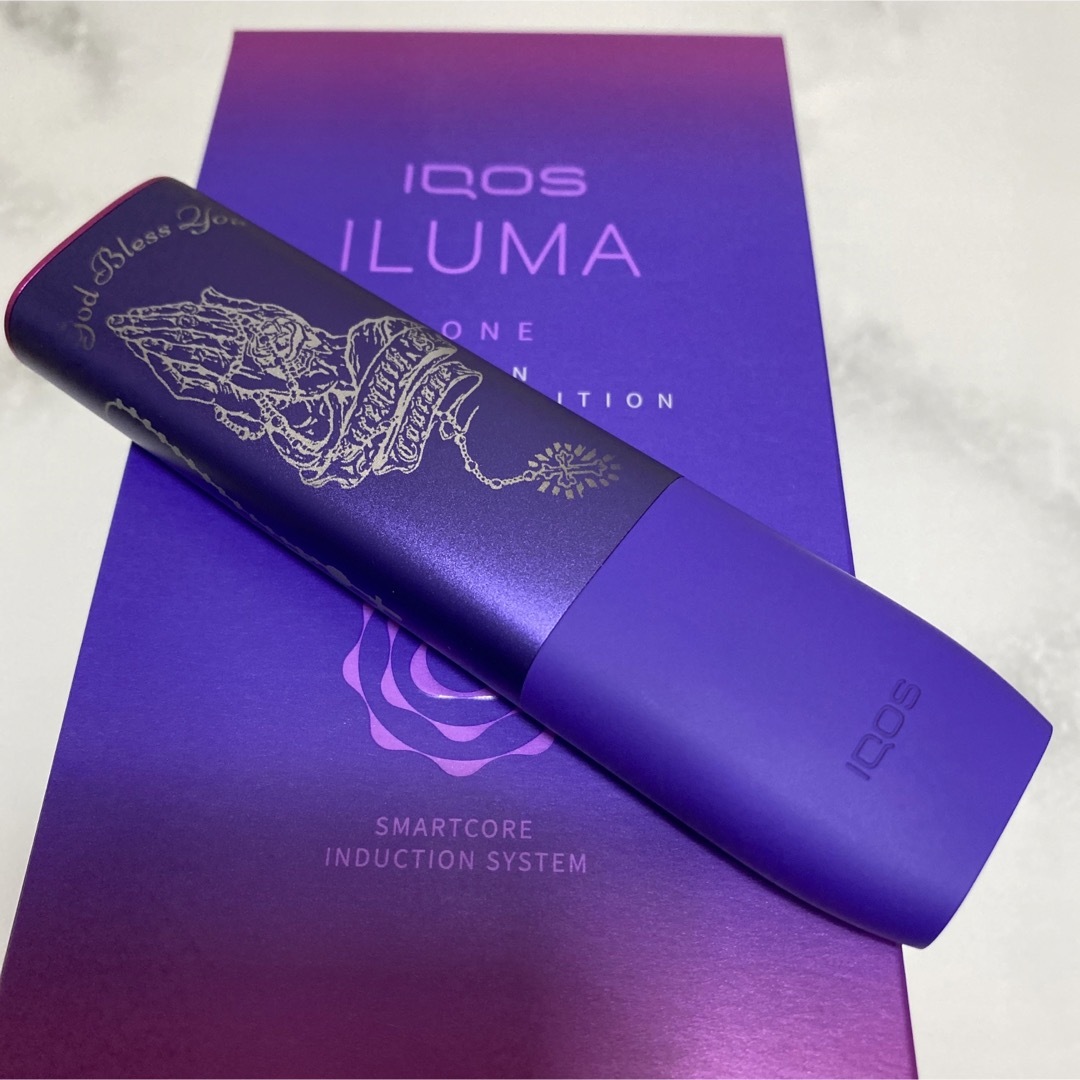 iQOS ILUMAONE イルマワン レーザー加工 祈り手 両面 ロザリオ 紫