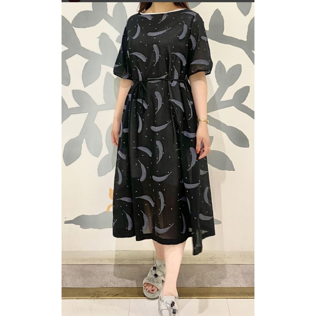feather dance ボートネックドレス 2023 ブラック 完売品