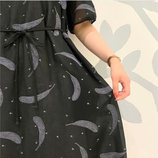 feather dance ボートネックドレス 2023 ブラック 完売品