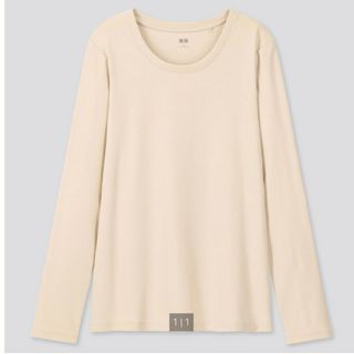 ユニクロ(UNIQLO)の美品　コットンフライスクルーネックT(Tシャツ(長袖/七分))