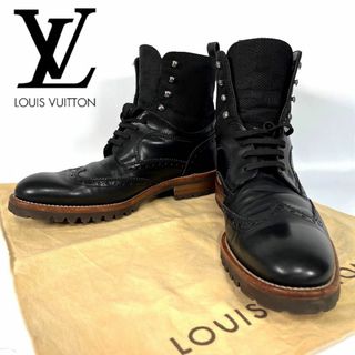 ルイヴィトン(LOUIS VUITTON)の美品　超希少　LOUIS VUITTON ダミエ ウィングチップ　ブーツ(ブーツ)