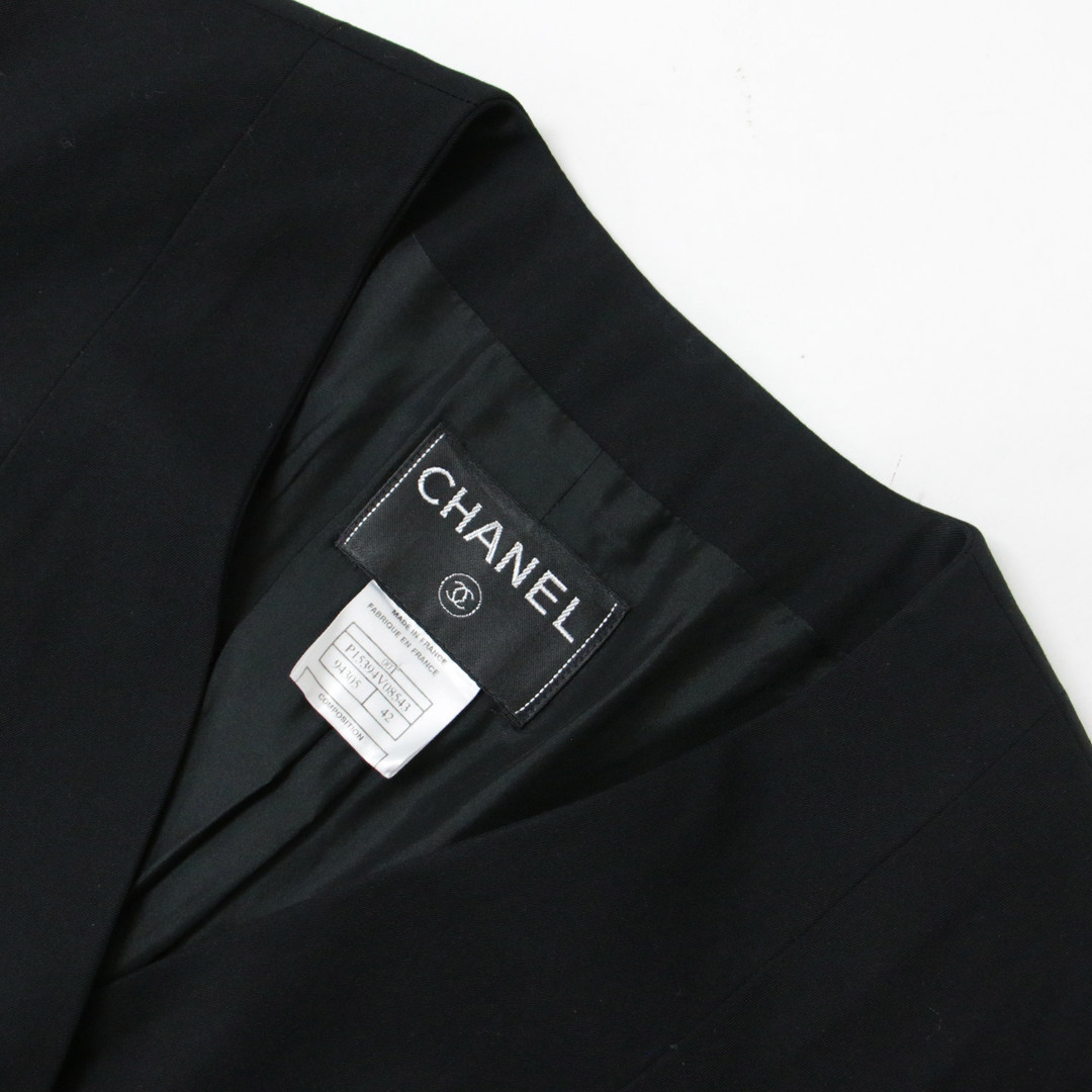 CHANEL - CHANEL シャネル ジャケット ノーカラー アウター ブラック