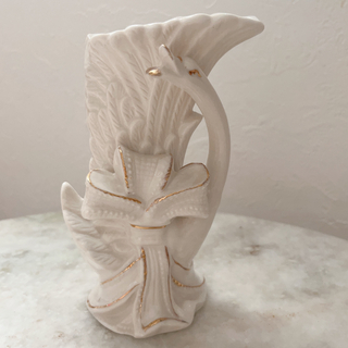 フランフラン(Francfranc)の最終値下げ♡アンティーク花瓶　スワン、白鳥、リボン　花器　フラワーベース(花瓶)