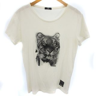 オニツカタイガー(Onitsuka Tiger)のオニツカタイガー Tシャツ カットソー 半袖 トラ タイガー プリント 白(Tシャツ/カットソー(半袖/袖なし))