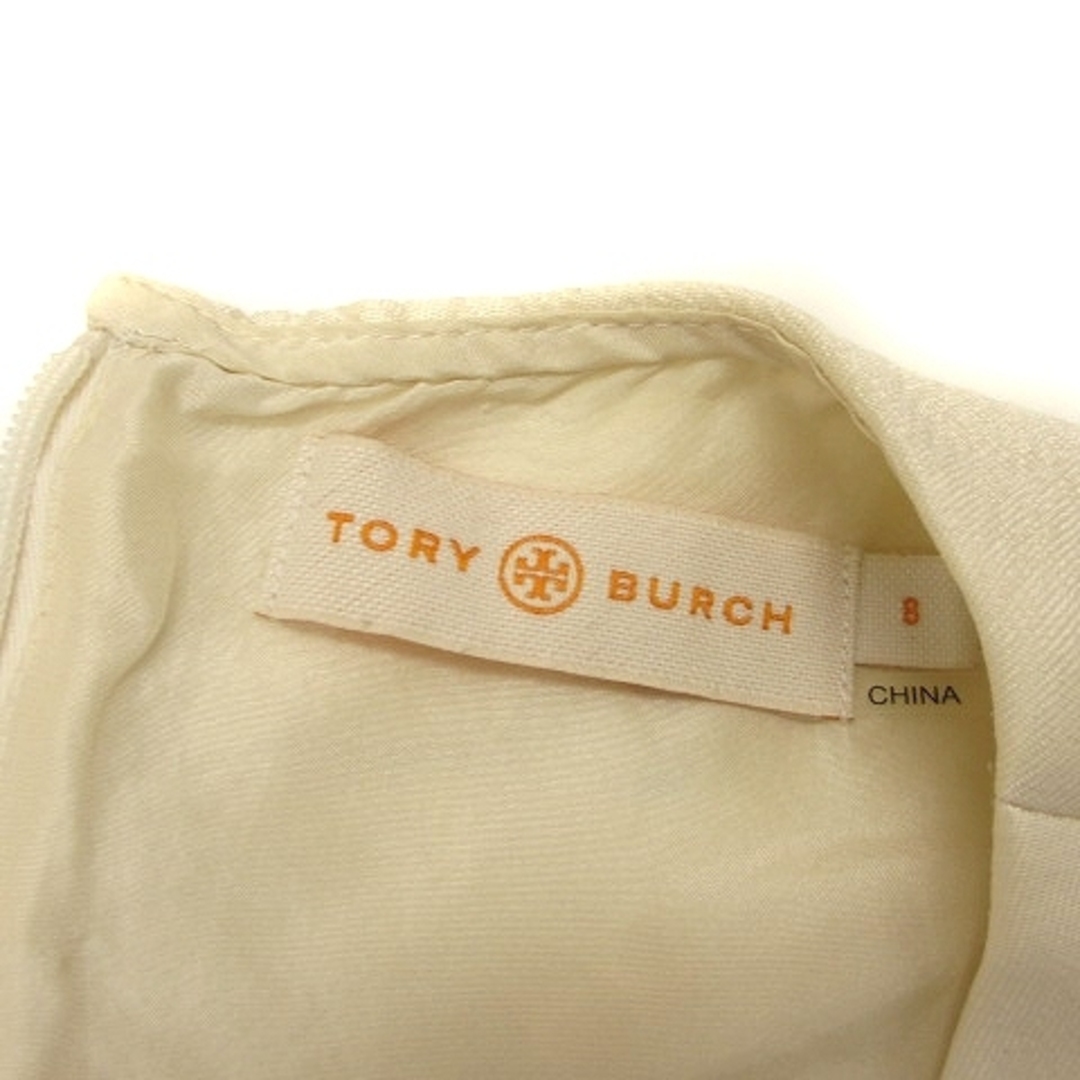 Tory Burch(トリーバーチ)のトリーバーチ カットソー 半袖 総柄 ビジュー シルク ウール混 ホワイト 8 レディースのトップス(カットソー(半袖/袖なし))の商品写真