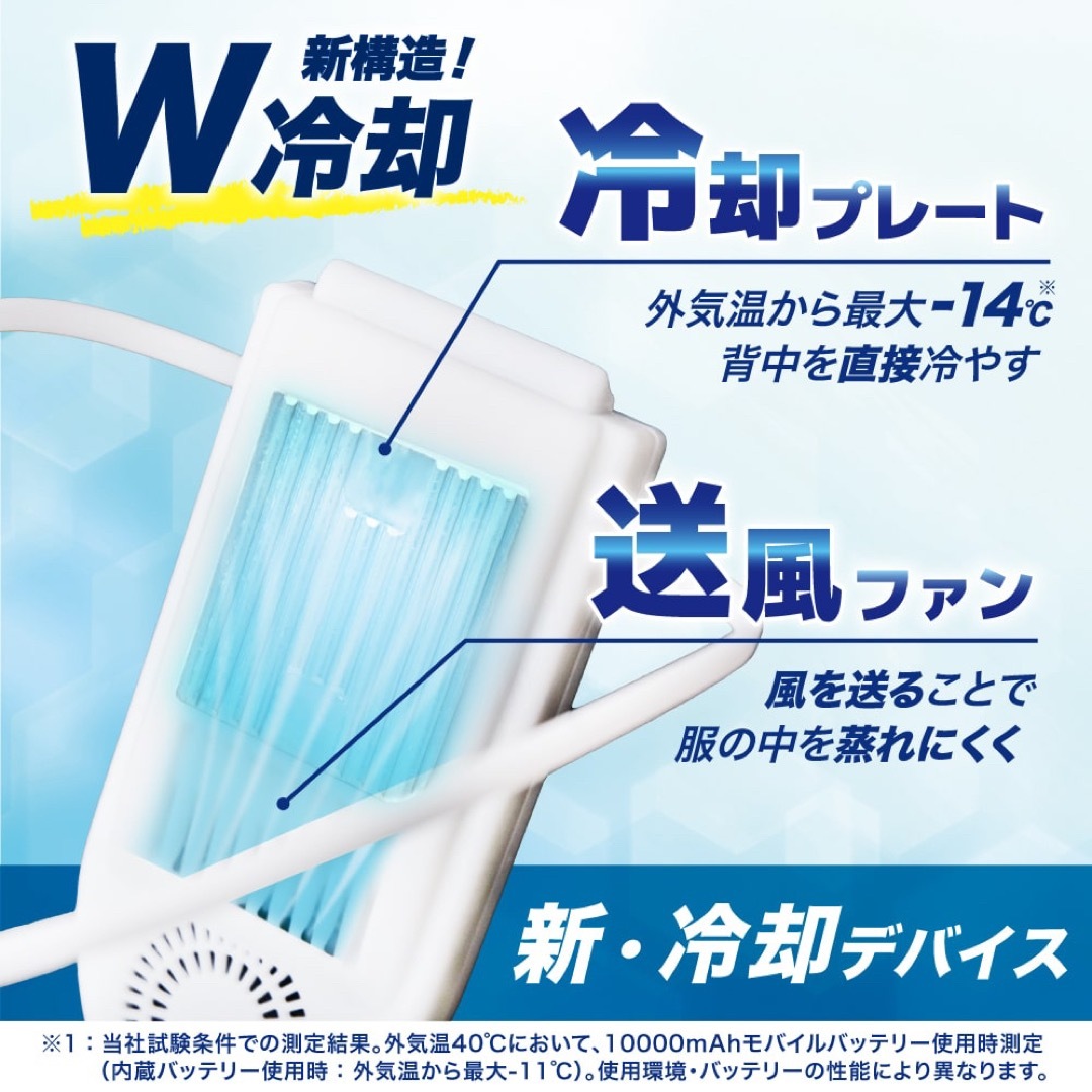 新品未使用サンコーセナクール ネッククーラーハンディファン スマホ/家電/カメラの冷暖房/空調(扇風機)の商品写真