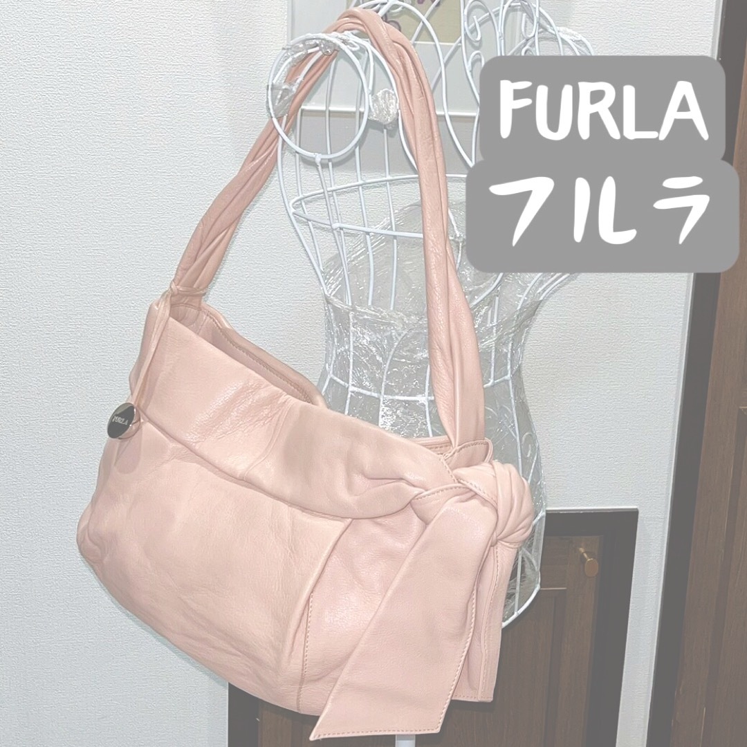 極美品 FURLA フルラ ショルダーバッグ 肩掛け ピンク レザー 本革