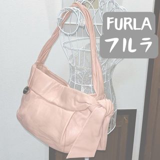 フルラ(Furla)の極美品　FURLA フルラ ショルダーバッグ　肩掛け　ピンク　レザー　本革(ショルダーバッグ)