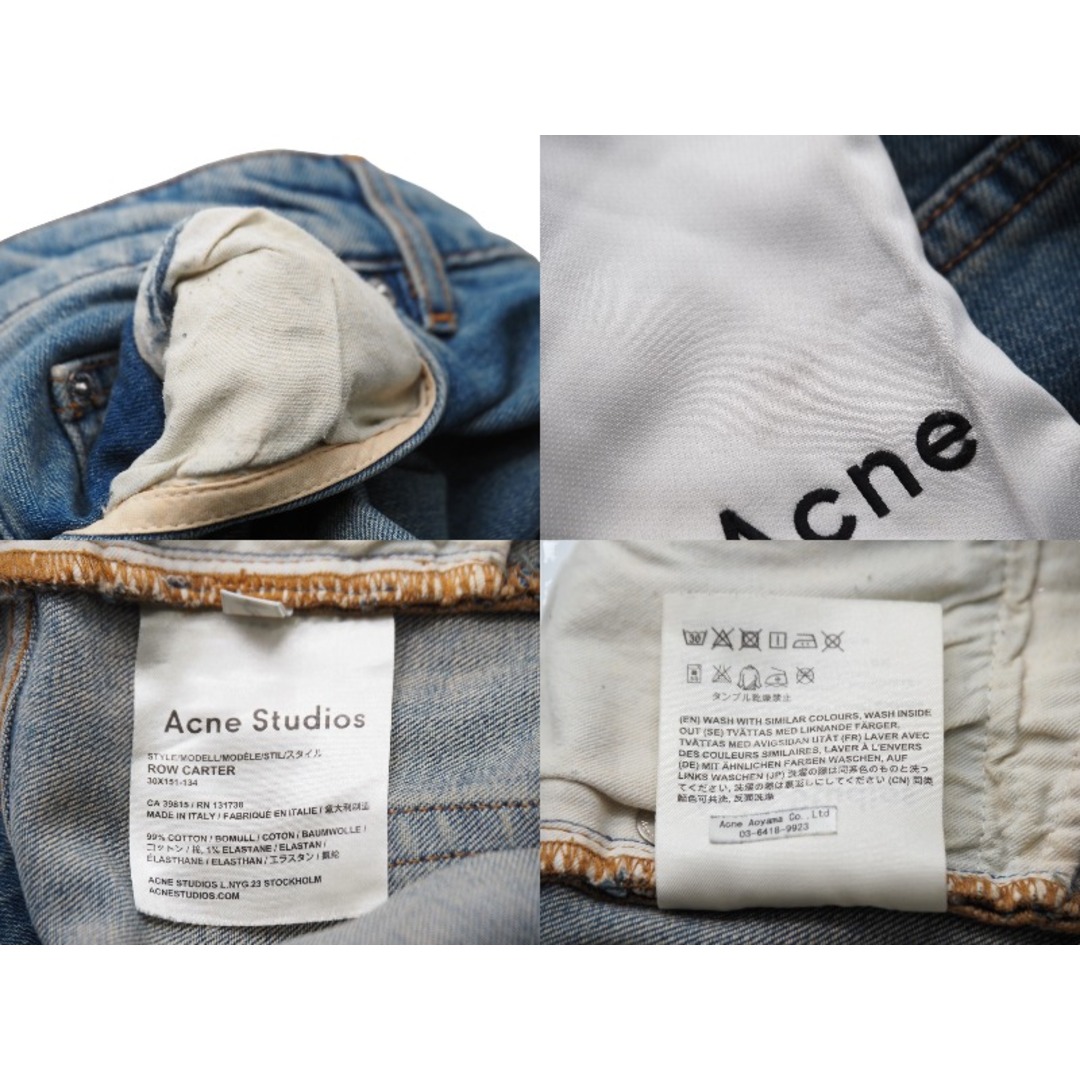 ACNE STUDIOS アクネストゥディオズ デニムパンツ Row Carter クロップド コットン ブルー サイズ32 良品  53046 8