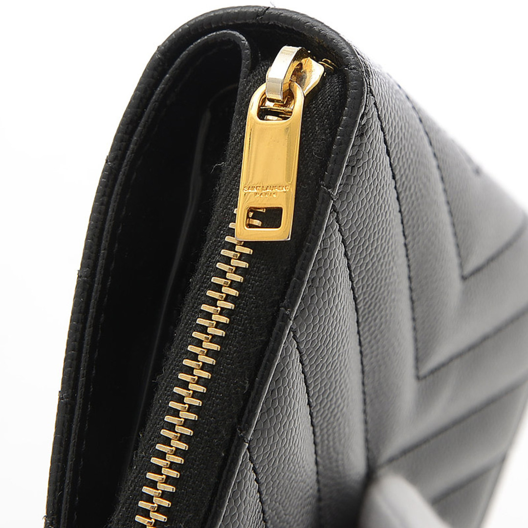 サンローランパリ カサンドラ コンパクトラウンドジップ 二つ折り財布 レザー ブ レディースのファッション小物(財布)の商品写真