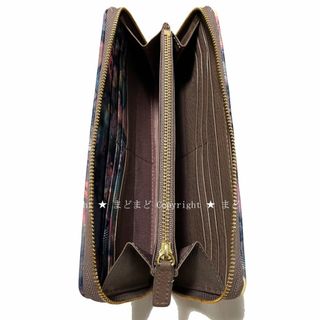 Paul Smith - ポールスミス 花柄 ラウンド ファスナー レザー 長財布 ... 新品Paul Smith牛革可愛いハート&リボン/コントラストリボン/茶ブラウン