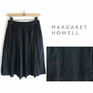 マーガレットハウエル(MARGARET HOWELL)の状態良好 マーガレットハウエル コットンシルク サークルドットスカート 1(ひざ丈ワンピース)