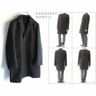 マーガレットハウエル(MARGARET HOWELL)のMARGARET HOWELL ウール チェスターコート S チャコールグレー(チェスターコート)