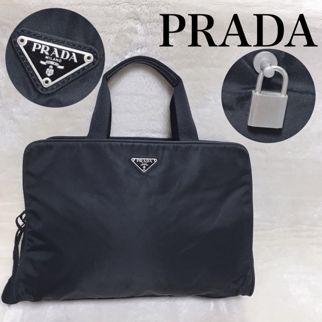 美品 PRADA プラダ カデナ ビジネスバッグ トートバッグ ハンドバッグ-