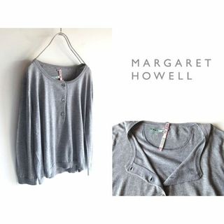 マーガレットハウエル(MARGARET HOWELL)のMARGARET HOWELL ヘンリーネックコットンカシミヤニット F(ニット/セーター)