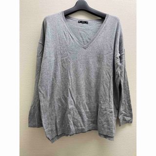 ザラ(ZARA)のZARA KNIT ザラ　ニット　Vネック　グレー　M(ニット/セーター)