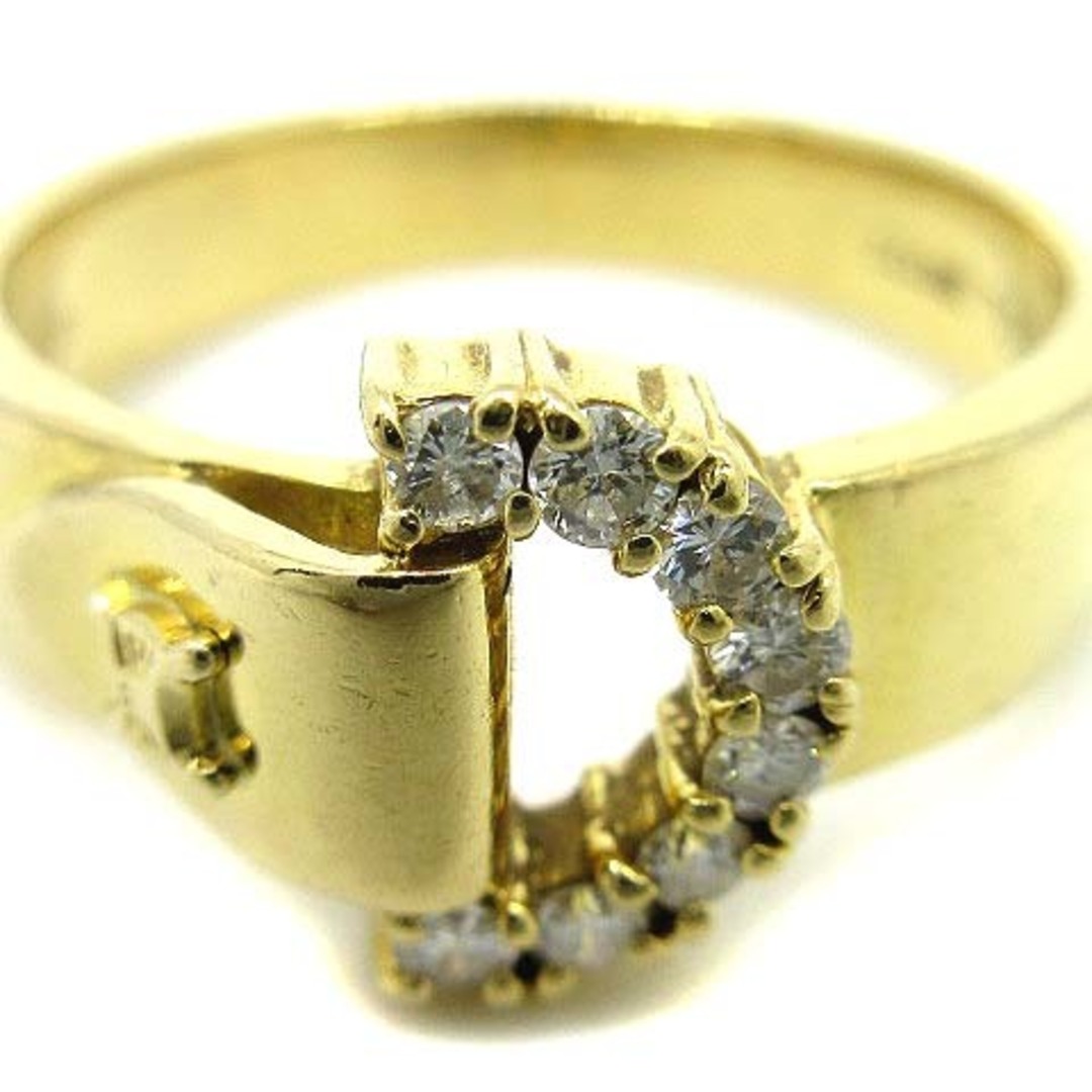 celine(セリーヌ)のセリーヌ K18 ダイヤモンド 0.15ct マカダム リング 指輪 13号 レディースのアクセサリー(リング(指輪))の商品写真