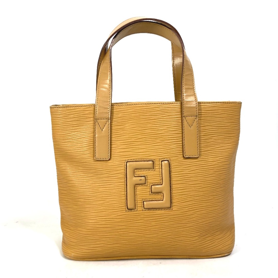 FENDI(フェンディ)のフェンディ FENDI FFロゴ ヴィンテージ カバン トートバッグ ハンドバッグ レザー イエロー レディースのバッグ(ハンドバッグ)の商品写真